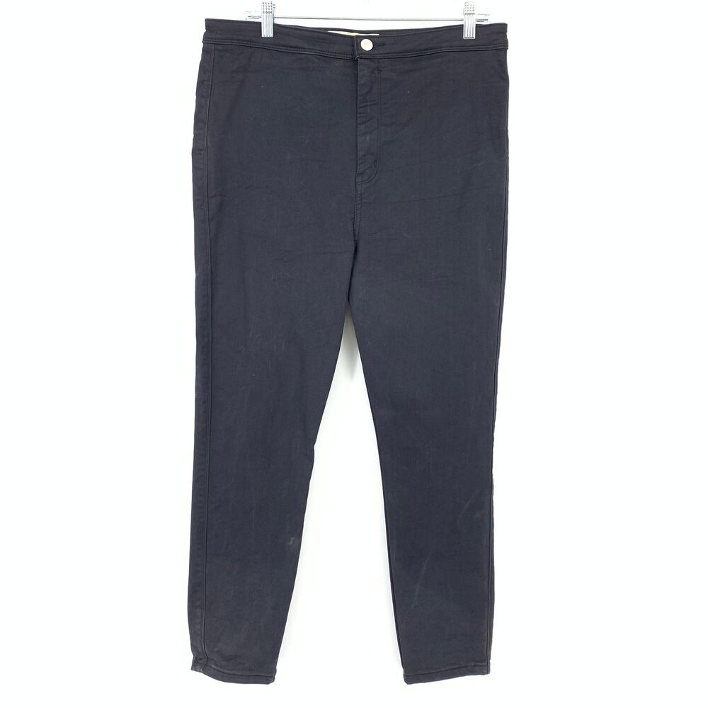 ASOS Women's Size 36 High Waist Skinny Leg Crop Pants Black *READ